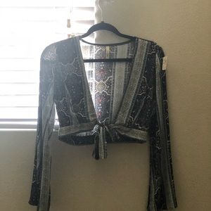 Boho tie up blouse
